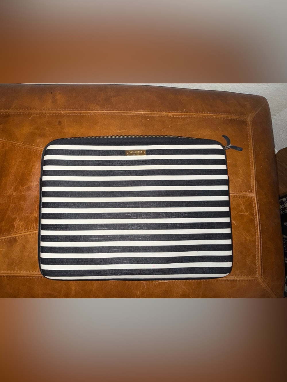 kate spade Black and White Striped Laptop Sleeve